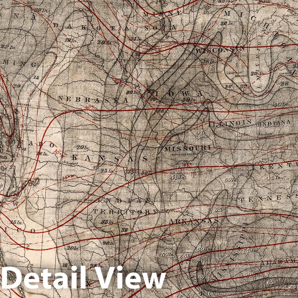 United States Climatological Map, 1873 - Gray's Atlas Historical Map Print