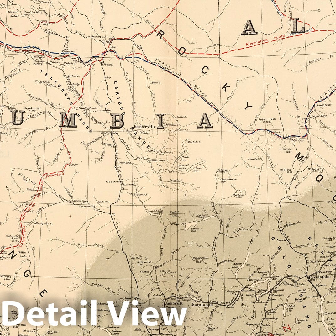 British Columbia and Yukon - Railroad Map, 1906
