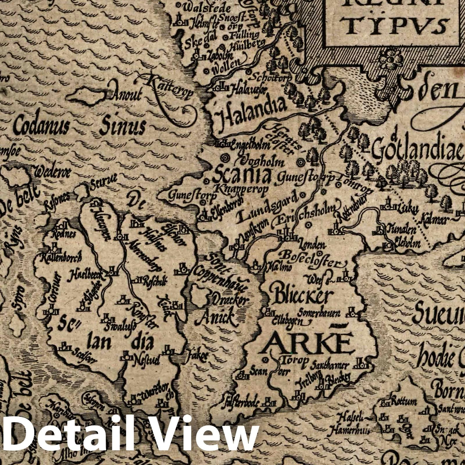 Denmark, 1600 - Historical Map Print