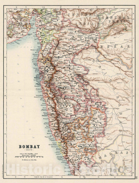 Historic Map : 10: Bombay (South) 1894 - Vintage Wall Art