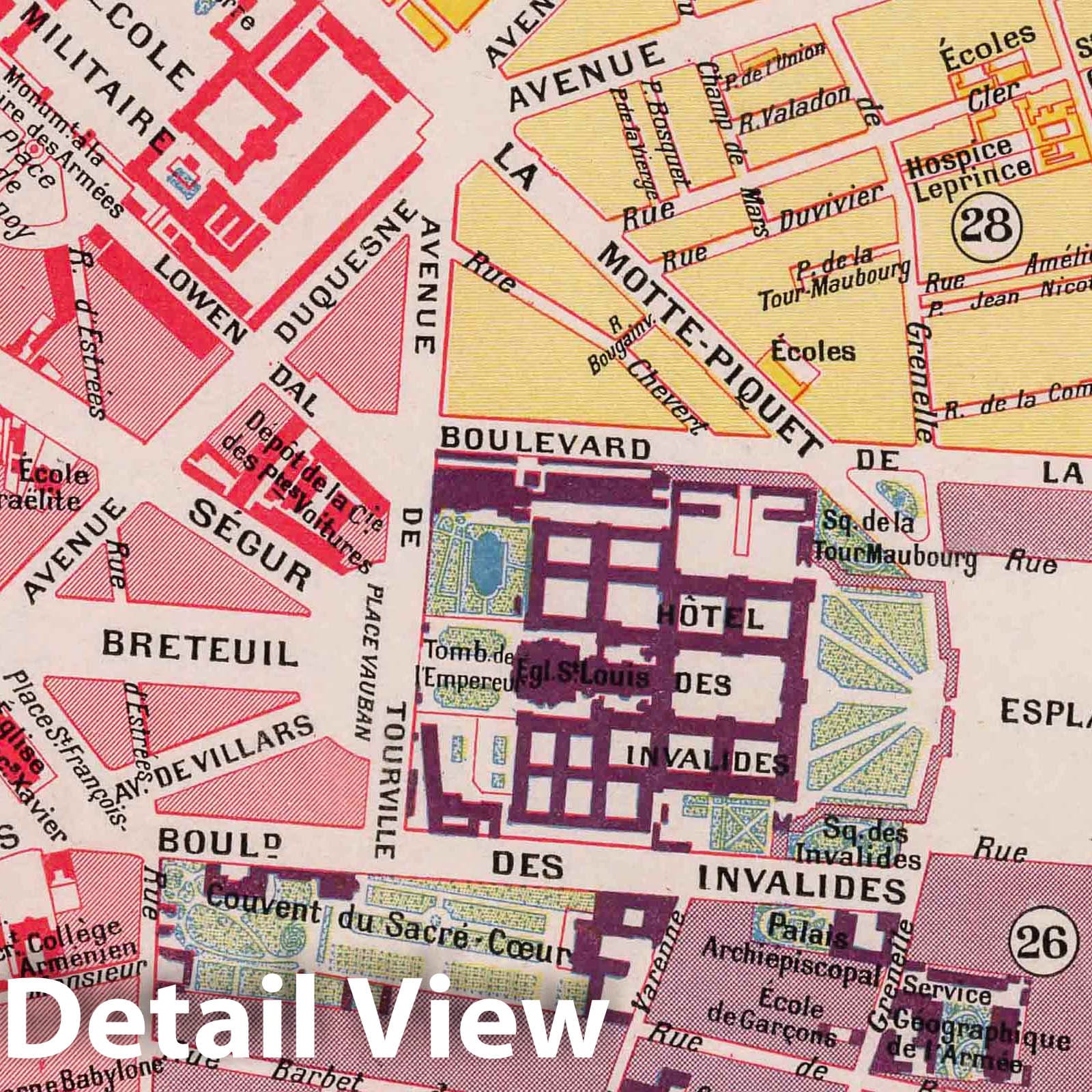 Paris, 7th Arrondissement 1900 - Historical Map Print