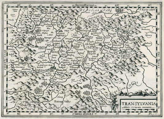 Historic Map : World Atlas Map, Transylvania 1636 - Vintage Wall Art