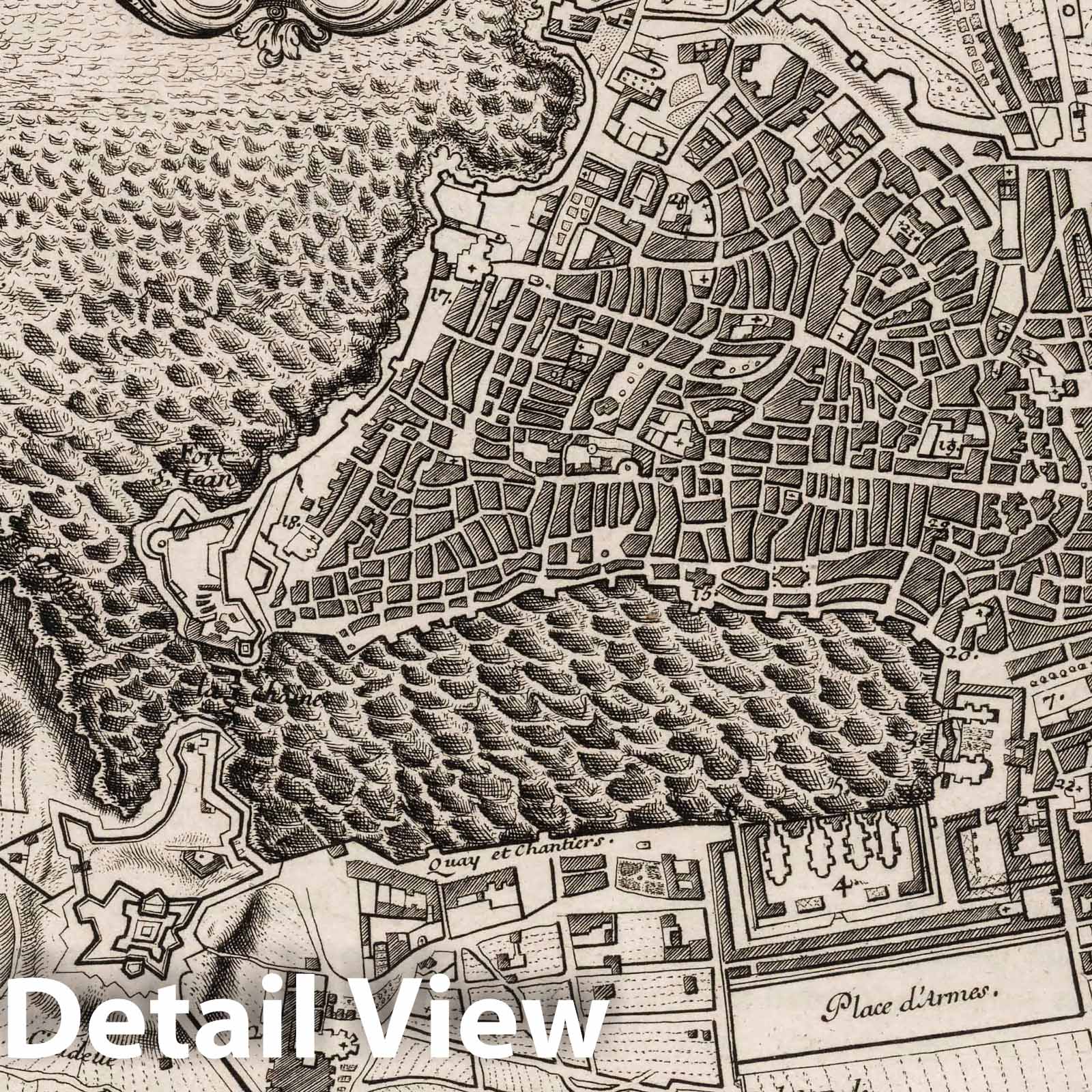 Marseille, France 1702 Historical Map Print
