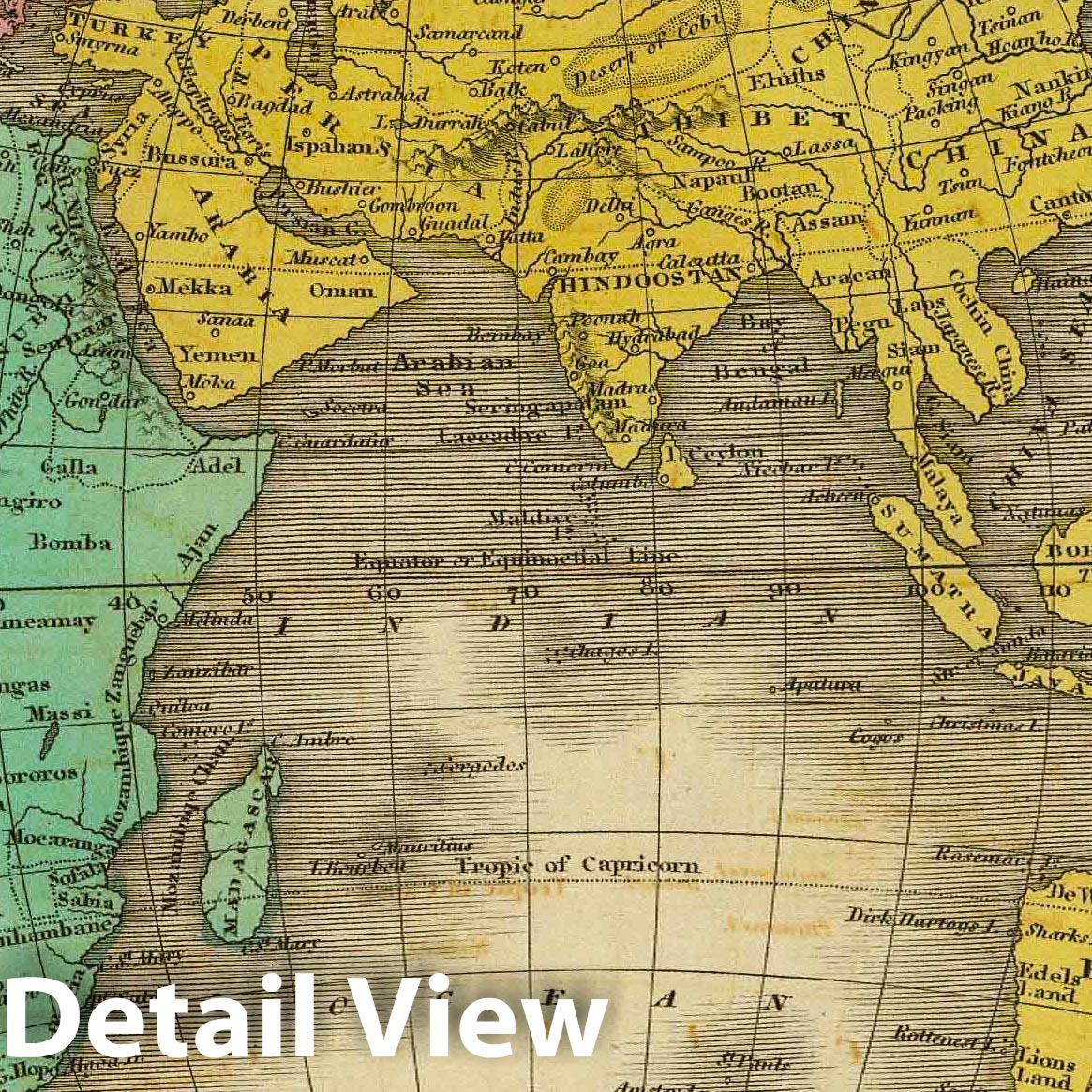 Eastern Hemisphere, 1831 - Historical Map Print