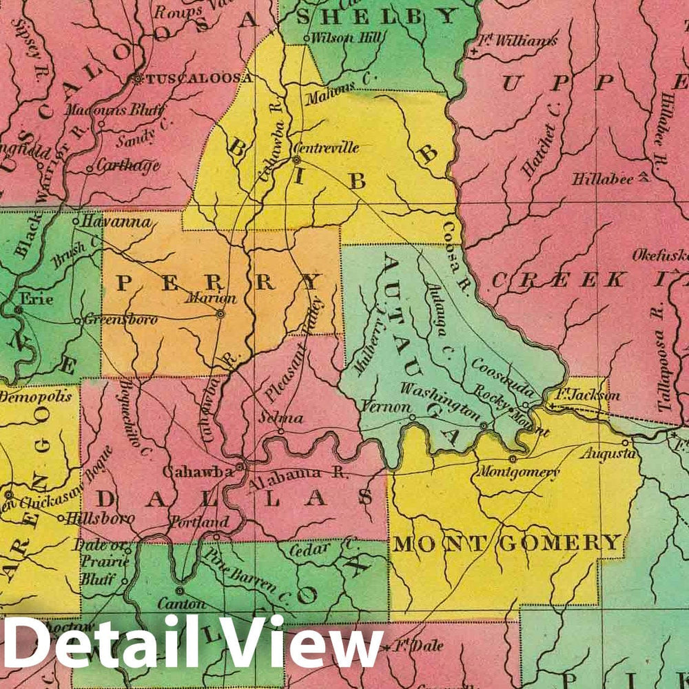 Historic Map : Classical Atlas Map, Alabama. 1831 - Vintage Wall Art