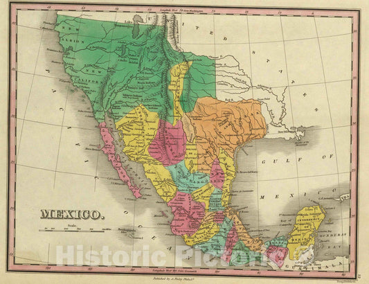 Mexico, 1831 - Historical Map Print from Finley's Atlas