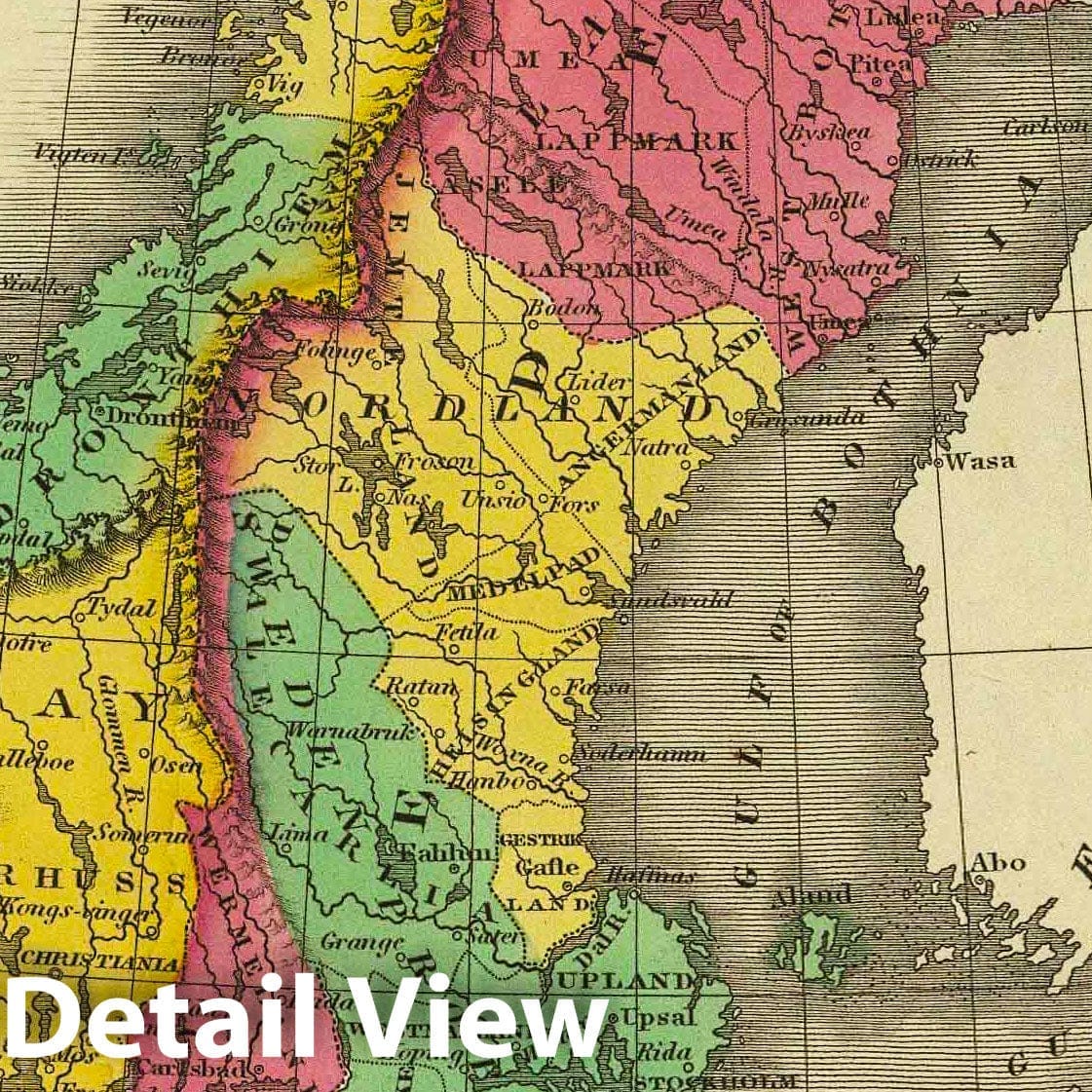 Denmark, Sweden, and Norway, 1831 - Historical Map Print