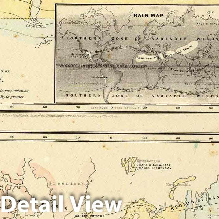 World Meteorology and Cultivation - Physical Map, 1856 - Colton's Atlas