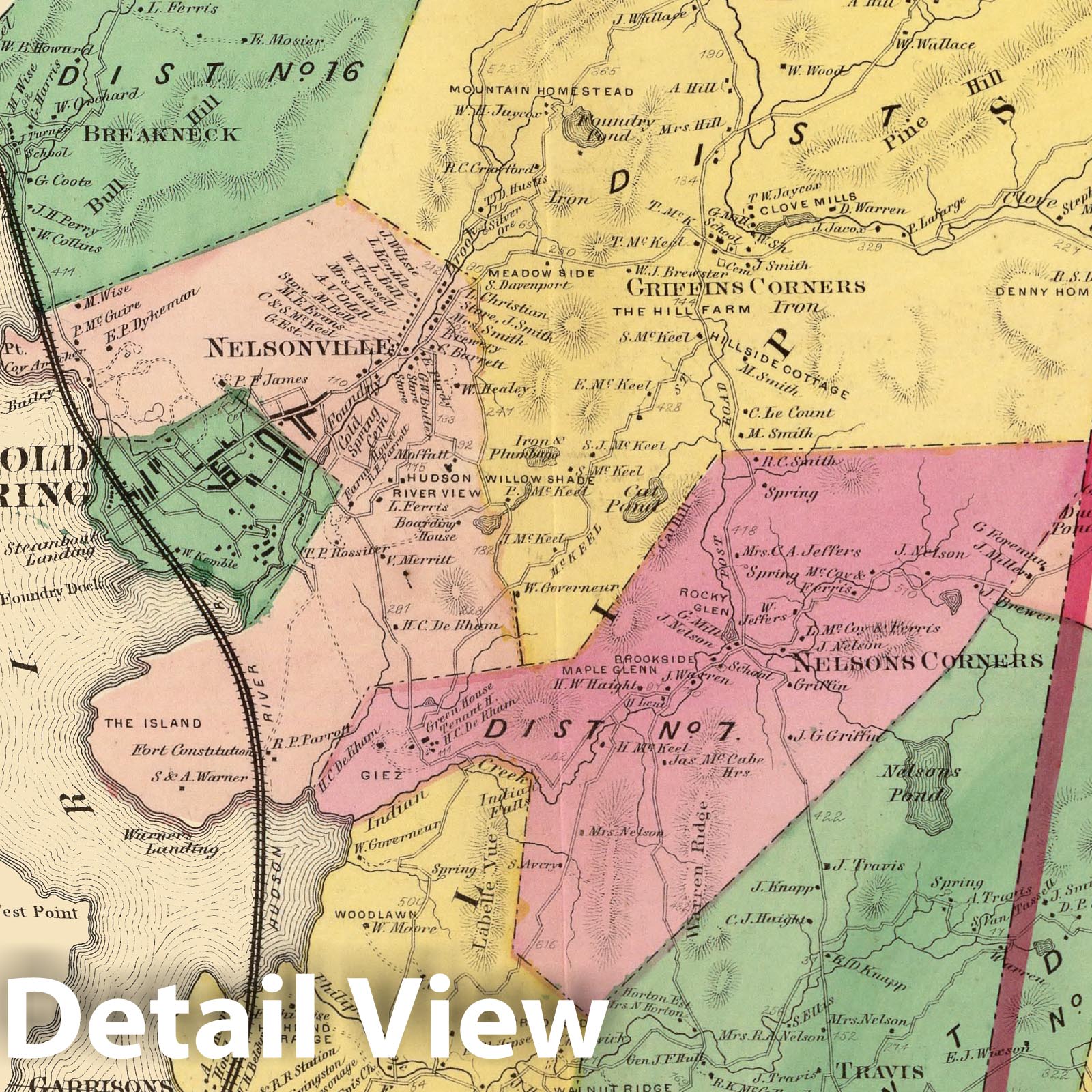 Putnam Valley and Philipstown, Putnam County, New York 1868 Historical Map