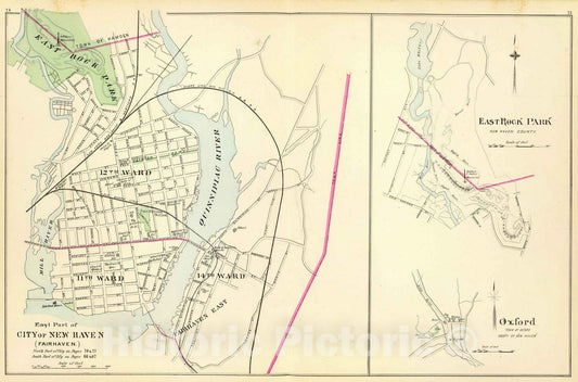 Historic Map : State Atlas Map, New Haven E. 1893 - Vintage Wall Art