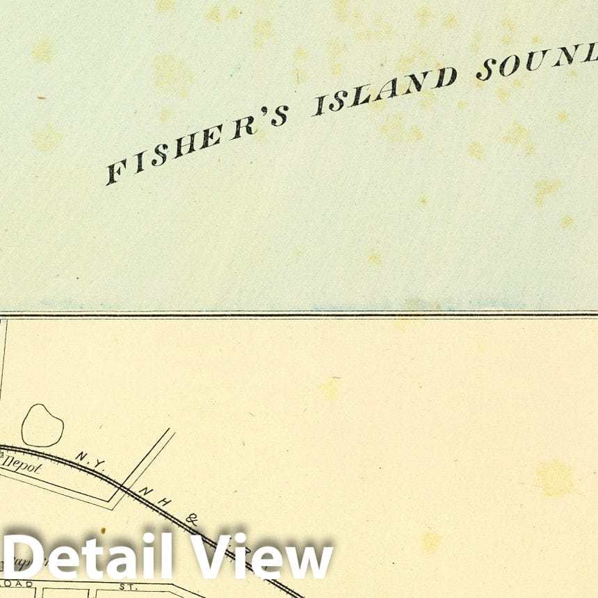 Historic Map : State Atlas Map, Stonington, Groton. 1893 - Vintage Wall Art