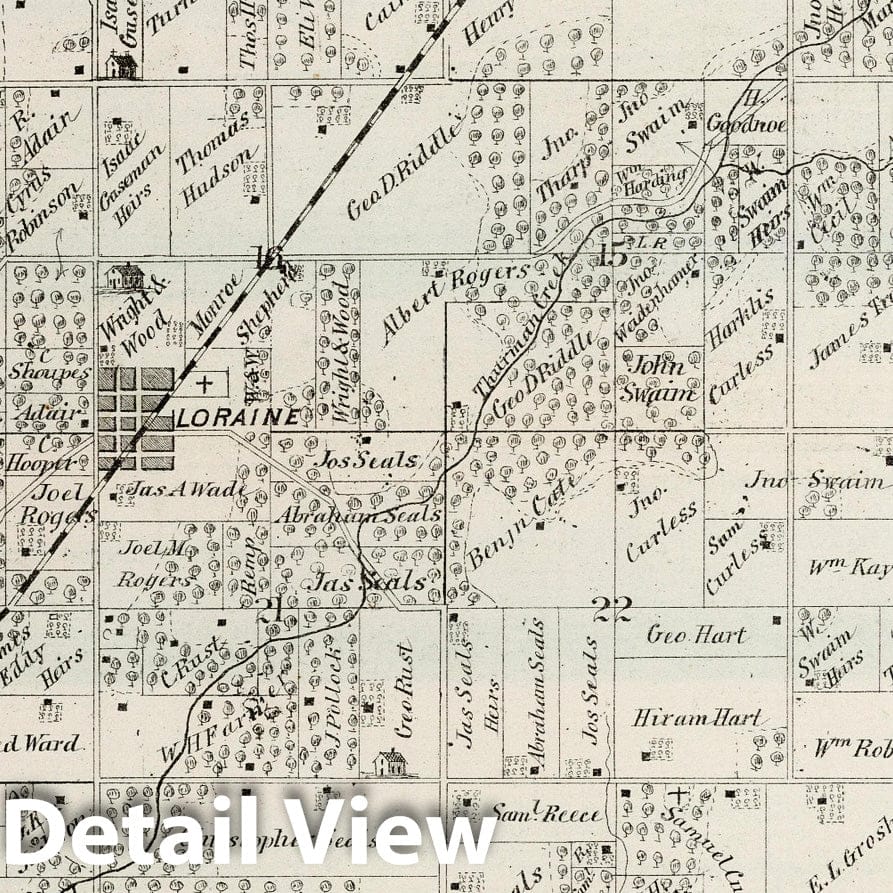 Keene Township, Adams County, Illinois 1872 Historical Map Print