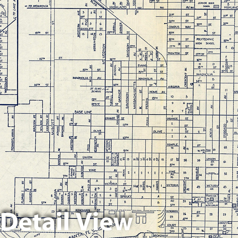 San Bernardino, California - Road Map, 1938 - Thomas Bros Atlas