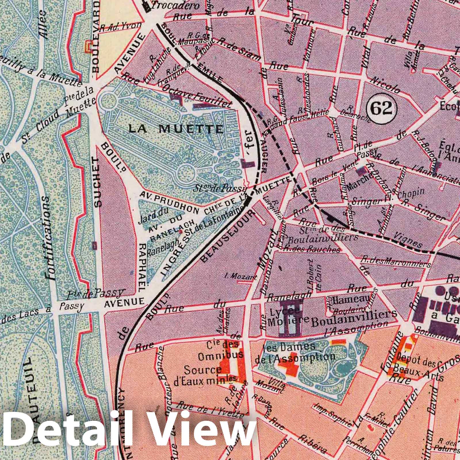 Paris, 16th Arrondissement, 1900 - Historical Map Print