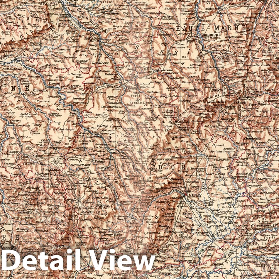 Eastern France, 1925 - Historical Map Print from Stieler's Atlas