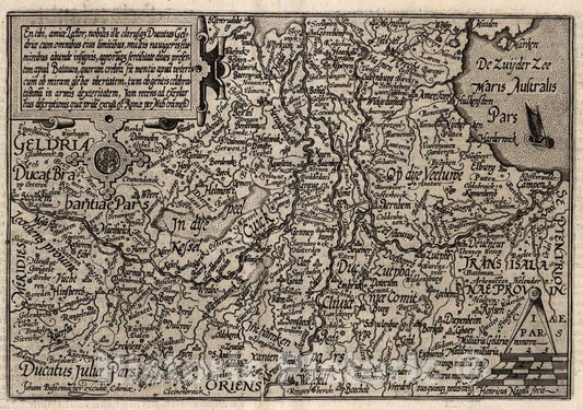 Historic Map : Netherlands,41. (Gelderlandt). 1600 , Vintage Wall Art