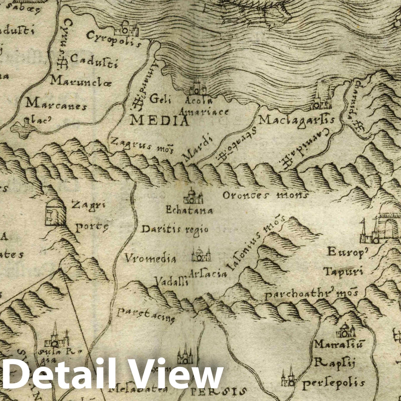 Iran and the Middle East - Route Map, 1548 - Historical Map Print