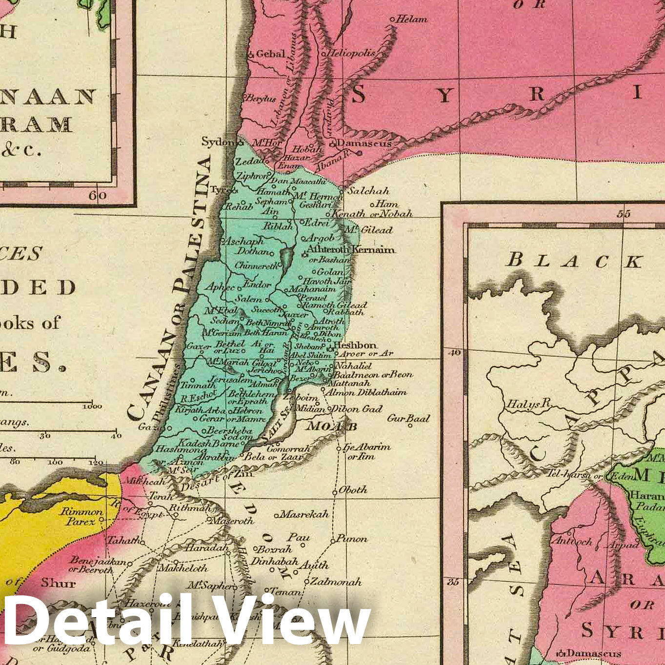 Places Recorded in the Five Books of Moses - Route Map, 1831 - Historical Map Print