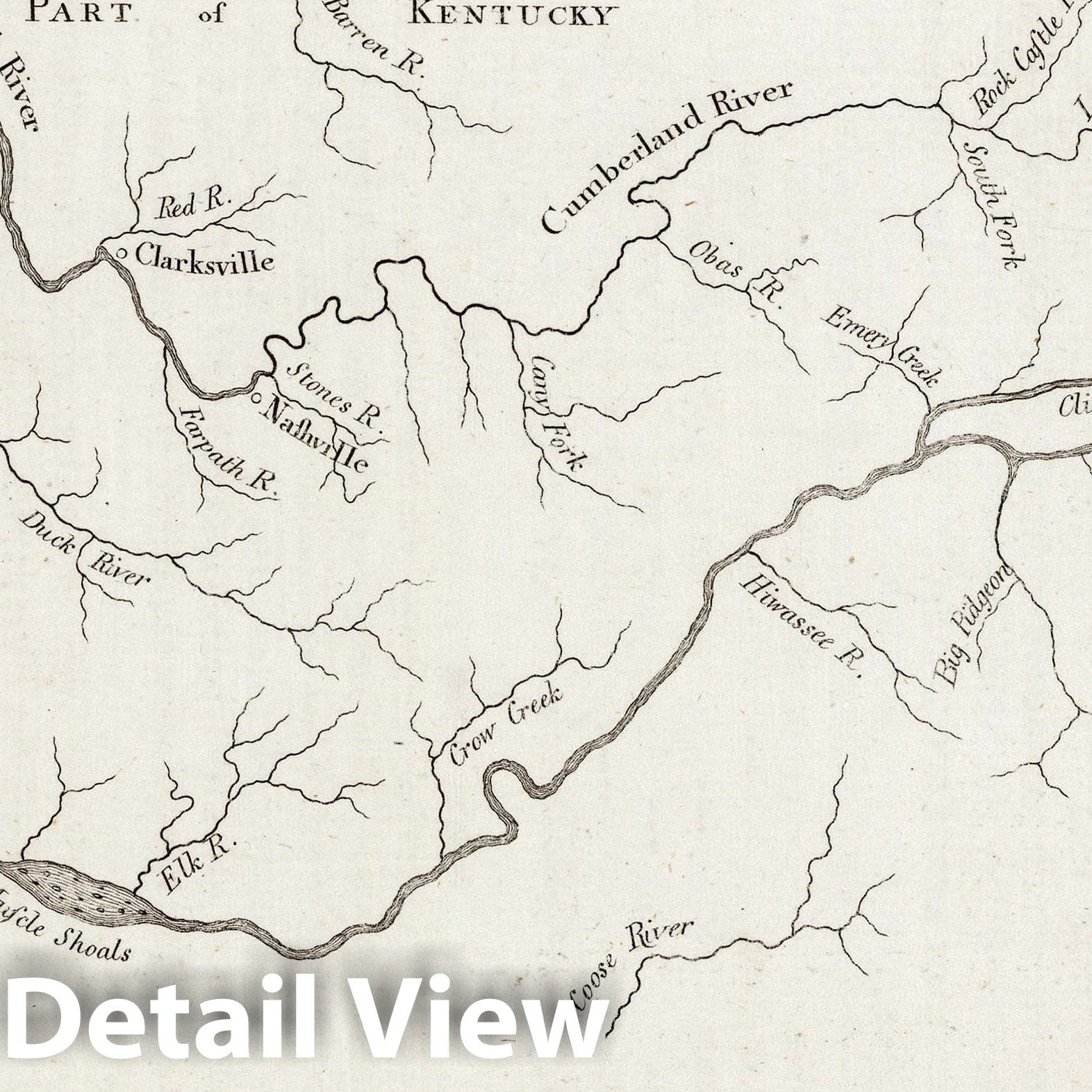 Tennessee Government - River Map, 1794 - Historical Map Print