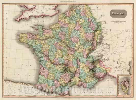 Historic Map : World Atlas Map, France. 1809 - Vintage Wall Art