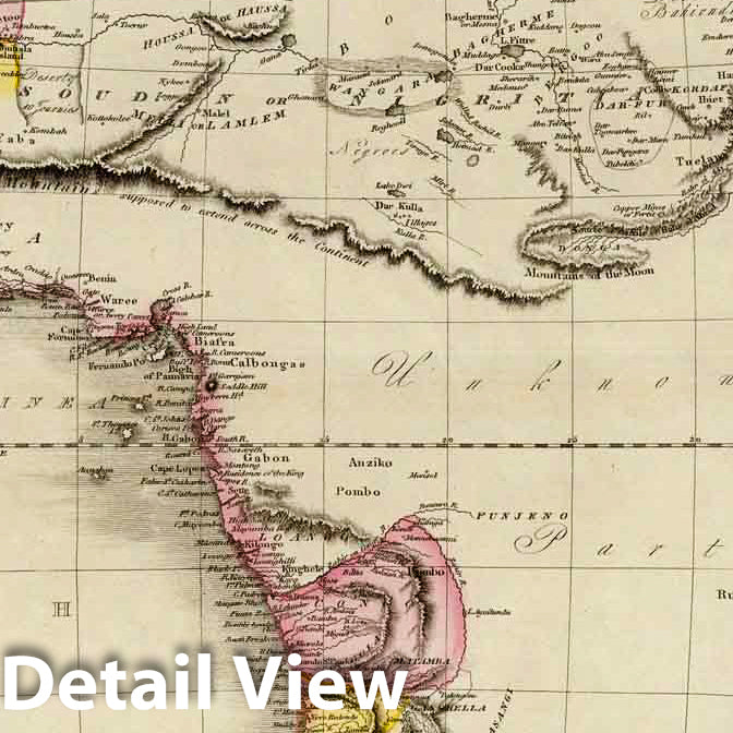 Africa, 1814 - Historical Map Print from Pinkerton's Modern Atlas