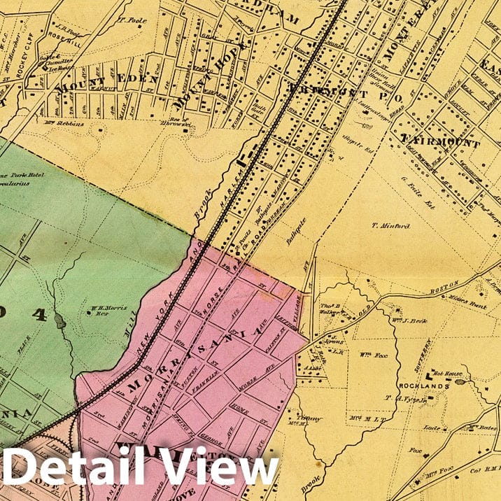 West Farms and Morrisania, Bronx, New York - 1868 Cadastral Map Print