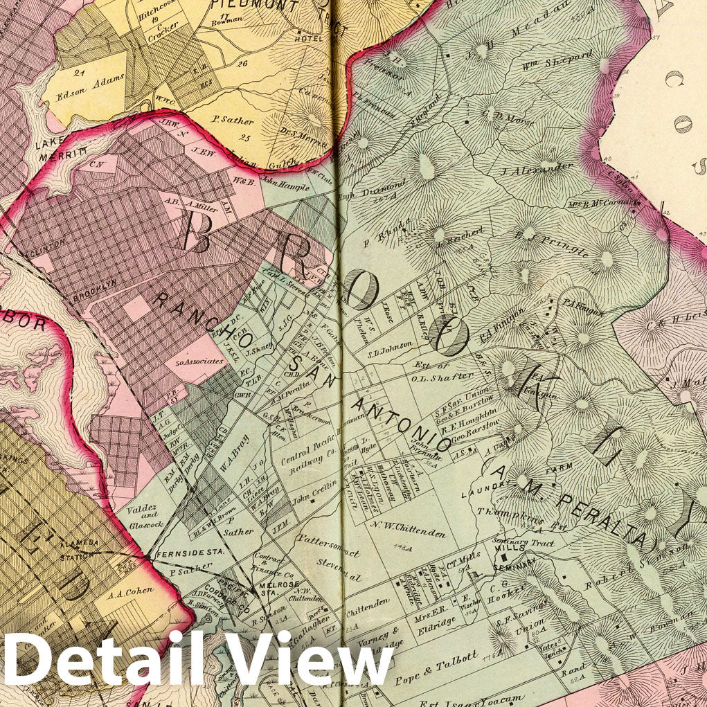 Alameda County, California 1878 Historical Map Print
