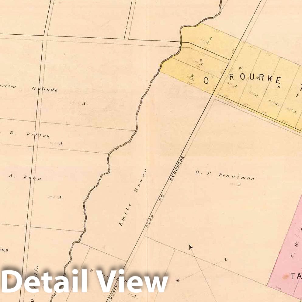 Oakland and Vicinity, 1878 - Cadastral Map Print