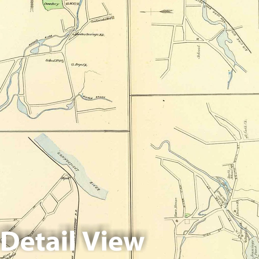 Deep River, Ivoryton, Essex, Connecticut - Railroad Map, 1893