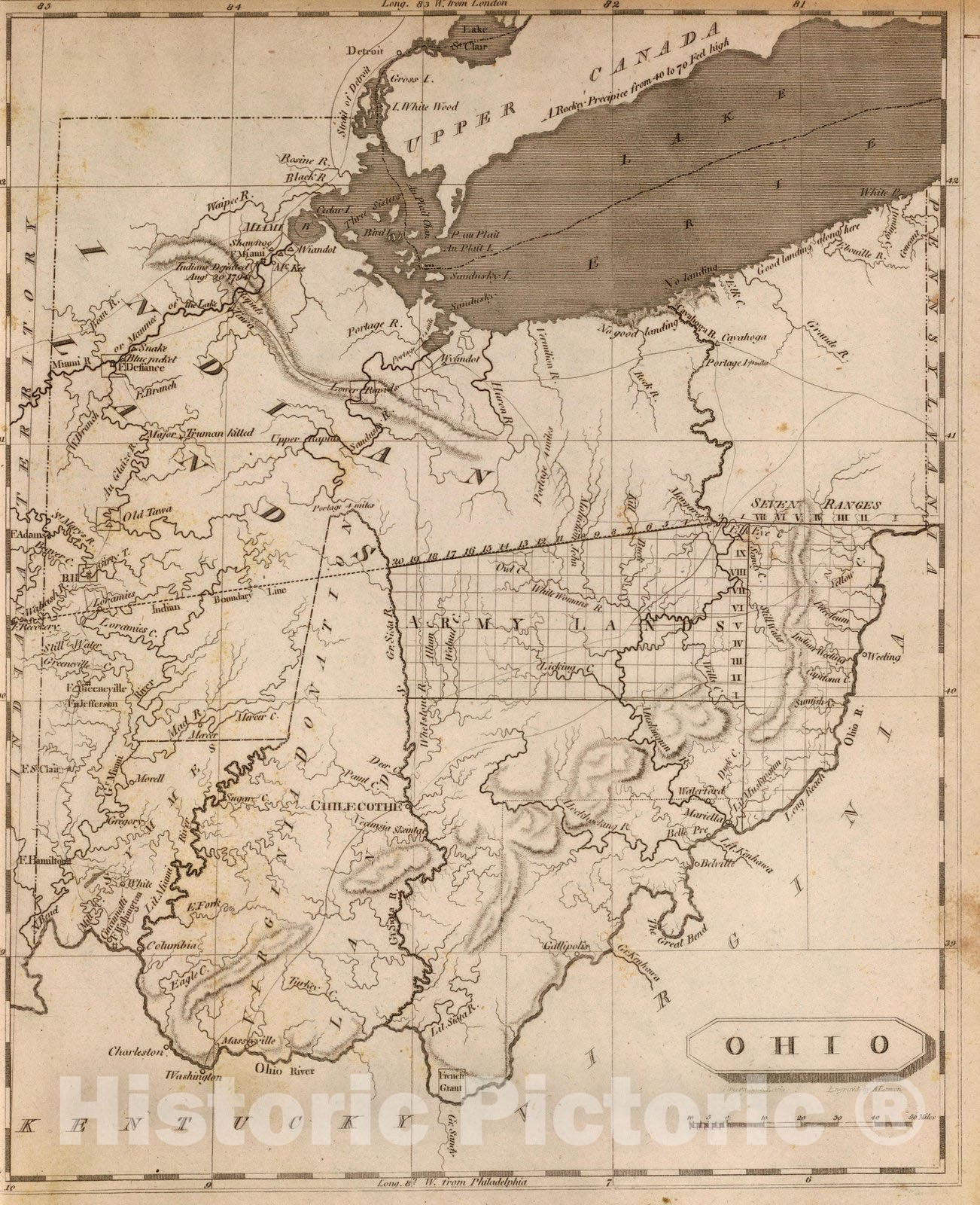 Historic Map : World Atlas Map, Ohio. 1804 - Vintage Wall Art