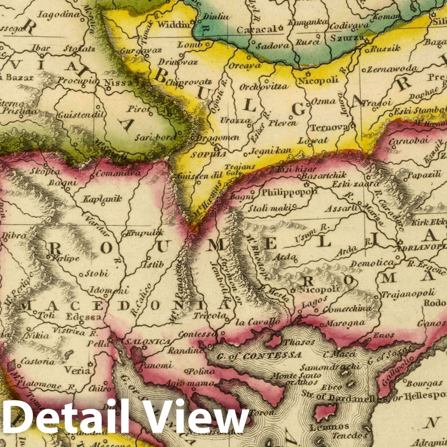 Turkey in Europe, 1822 - Historical Map Print
