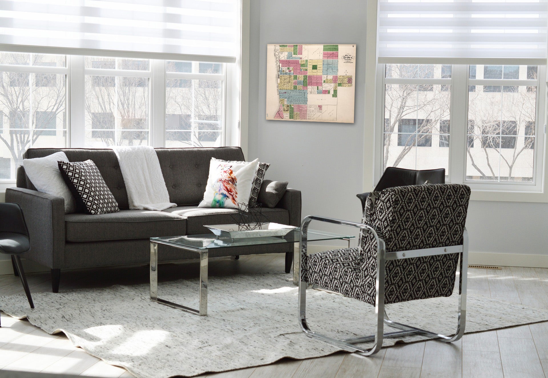 Historic Map - Atlas Map, Quincy, Adams County, Illinois. 1872, - Vintage Wall Art