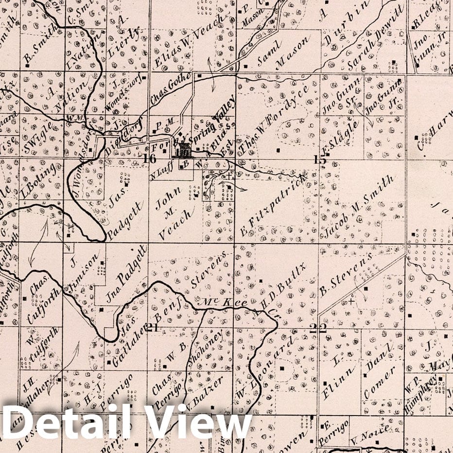 Historic Map : McKee Township, Adams County, Illinois., 1872, Vintage Wall Decor