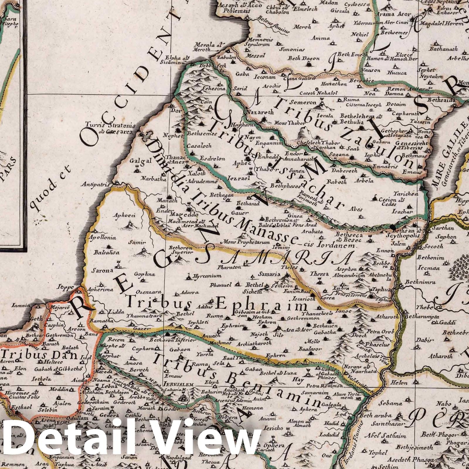 Holy Land: Kingdom of Israel and Judah with Twelve Tribes and Syria - 1679 Map Print
