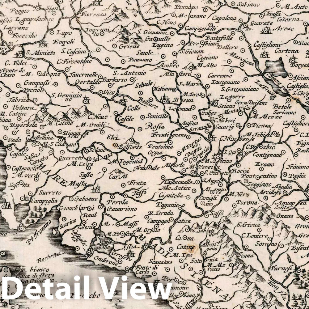 Historic Map : Italy, Toscany (Italy)Tuscia 1636 , Vintage Wall Art