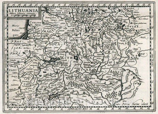 Historic Map : World Atlas Map, Lithuania 1636 - Vintage Wall Art
