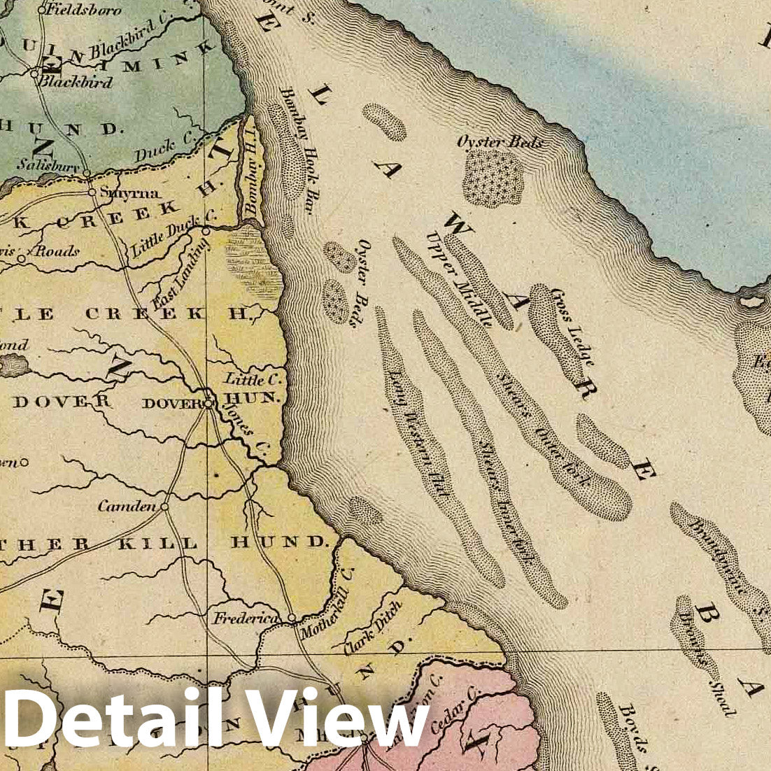 Delaware - River Map, 1823 - Historical Map Print