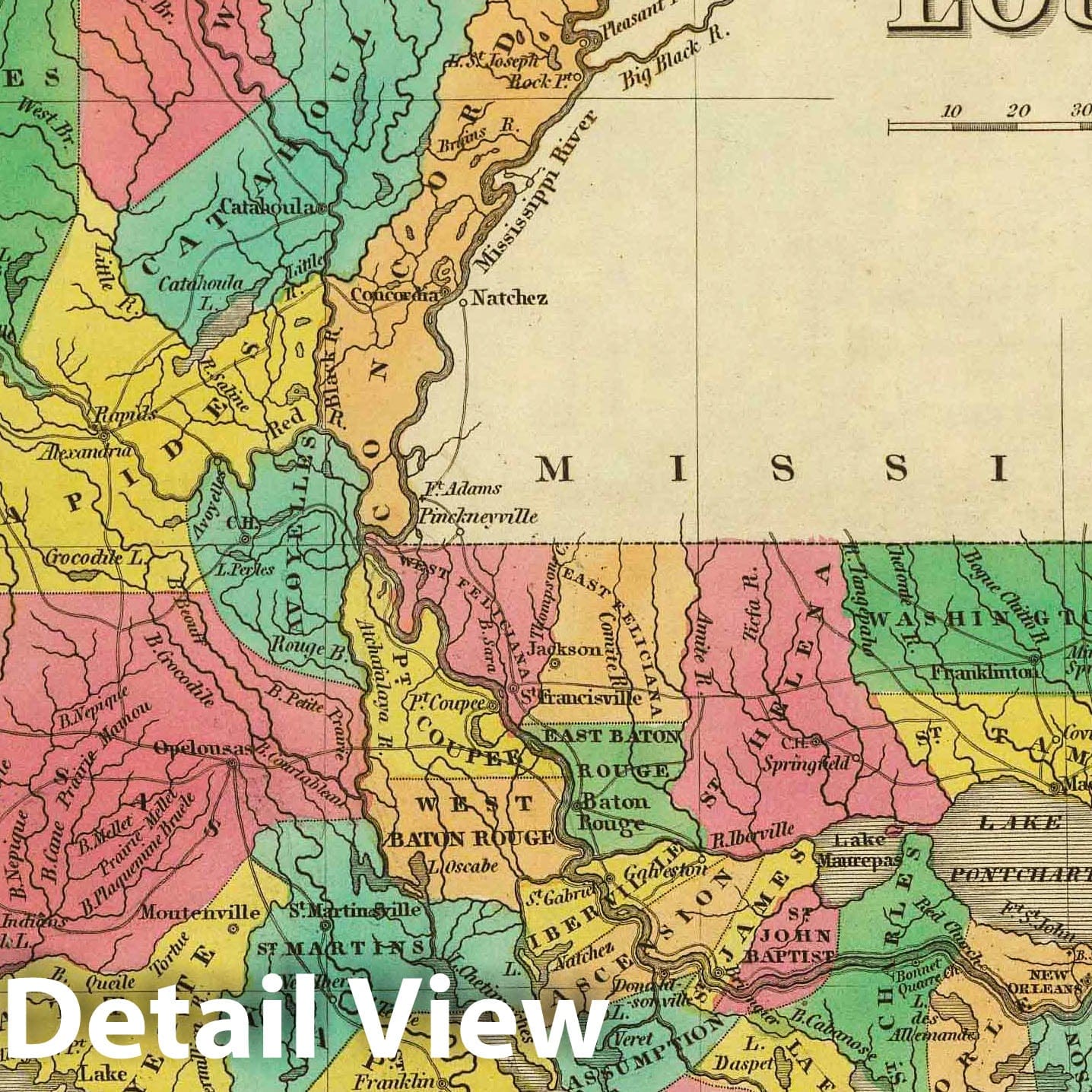 Louisiana, 1831 - Historical Map Print