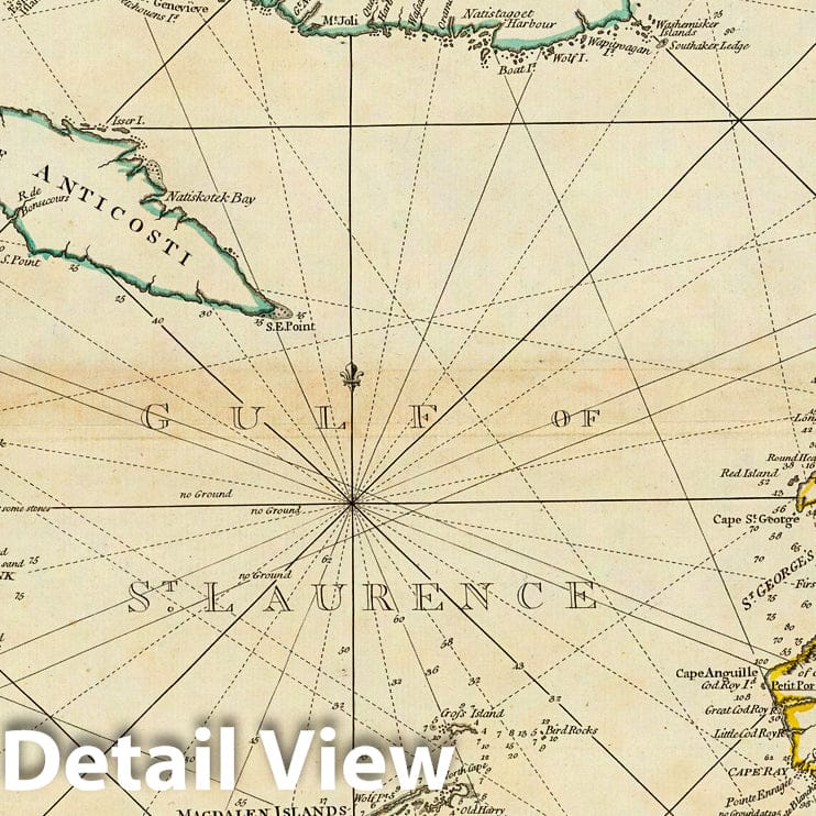 Gulf of St. Lawrence Nautical Chart, 1776 - Historical Map Print