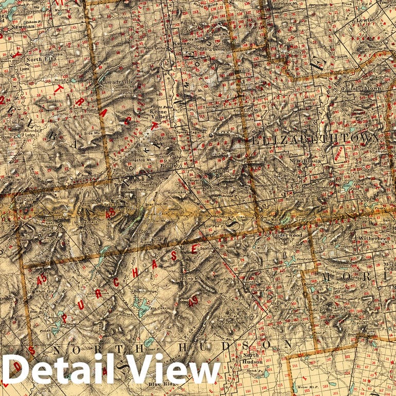 Historic Map : State Atlas Map, Essex County. 1895 - Vintage Wall Art