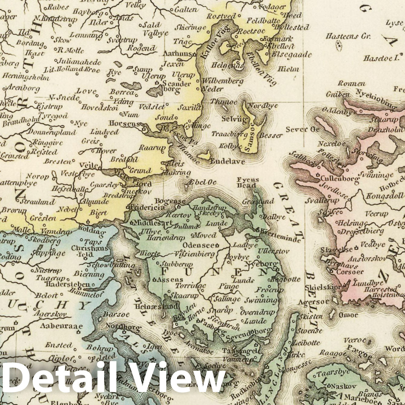 Denmark, 1822 - Historical Map Print