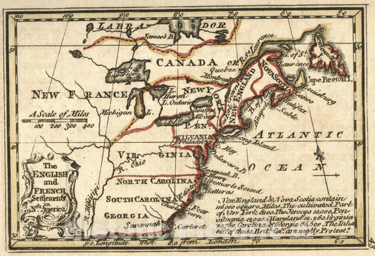 Historic Map : World Atlas Map, Newfoundland 1758 - Vintage Wall Art