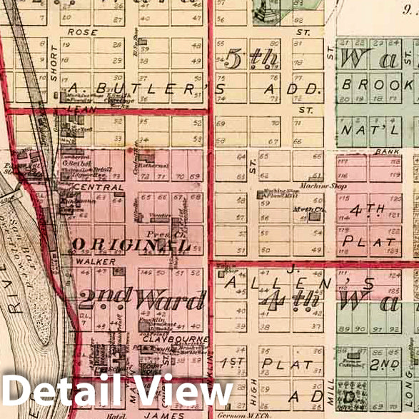 Brookville, Indiana - Property Map, 1882 - Historical Reproduction