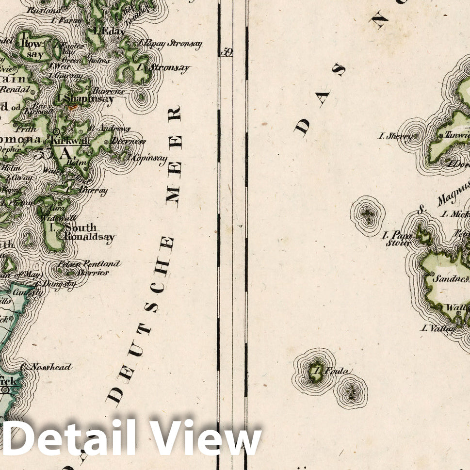 Northern Scotland, Orkney Islands, and Shetland Islands - Boundary Map, 1830