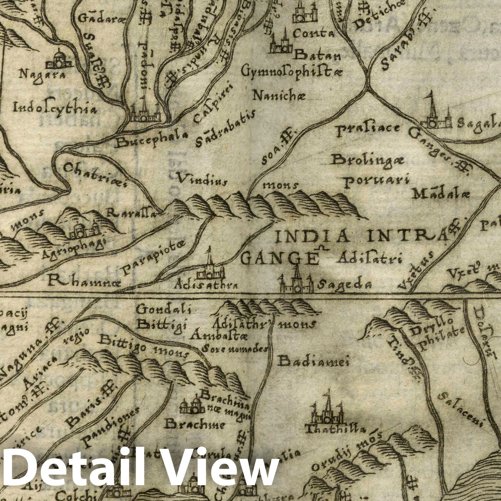 India and the Indian Ocean - Route Map, 1548 - Historical Map Print