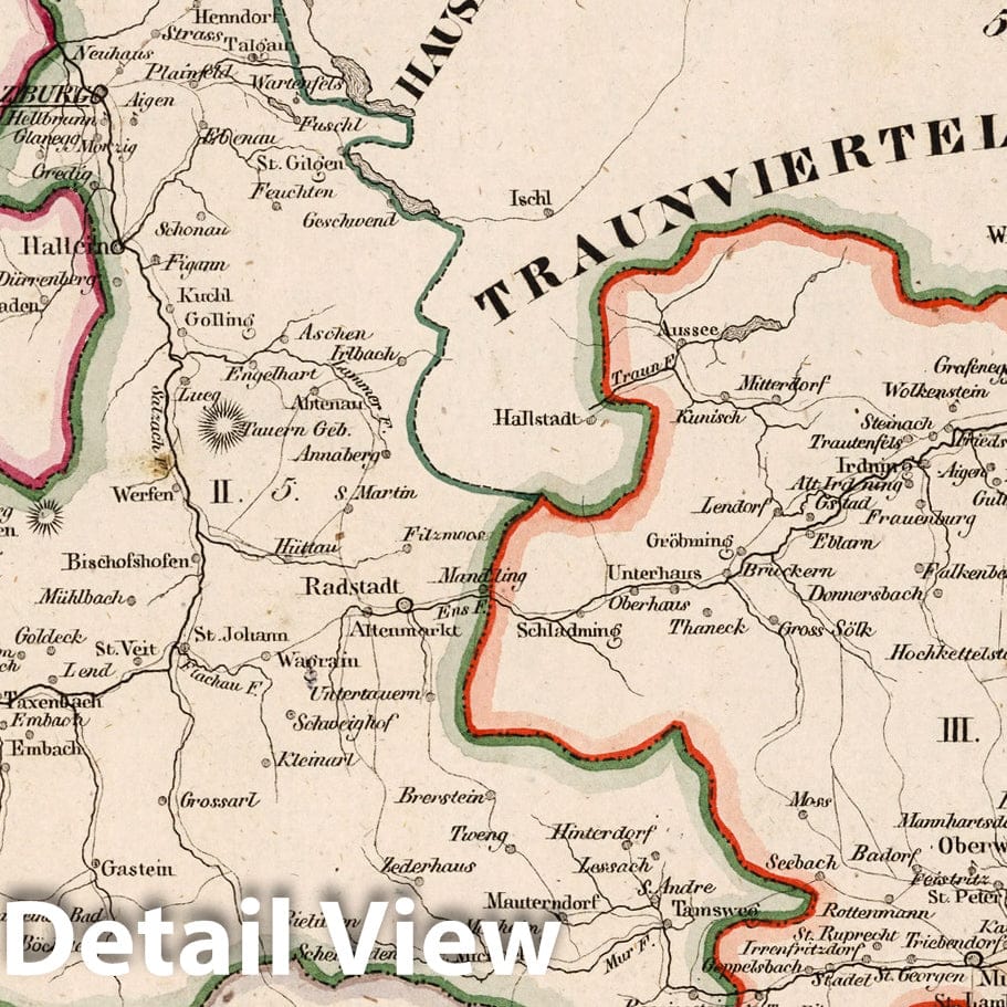 Austria, Upper Austria 1828 Historical Map Print