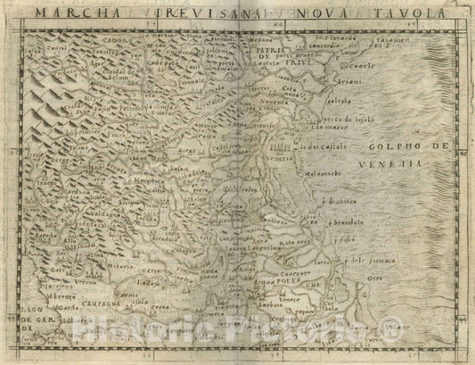 Historic Map : World Atlas Map, Marcha Trevisana nova tavola 1548 - Vintage Wall Art