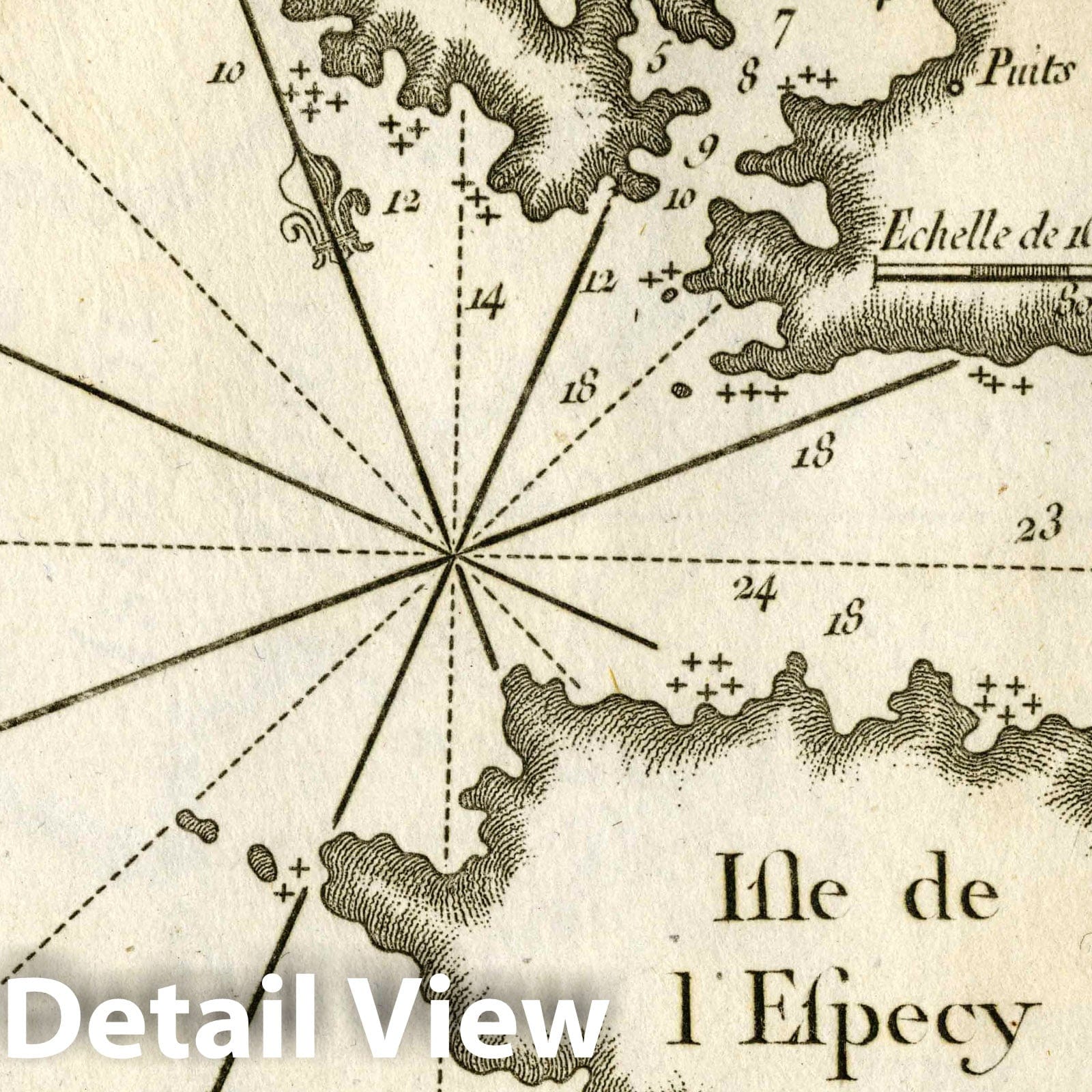 Especy Island - Nautical Chart, 1764 - Historical Map Print
