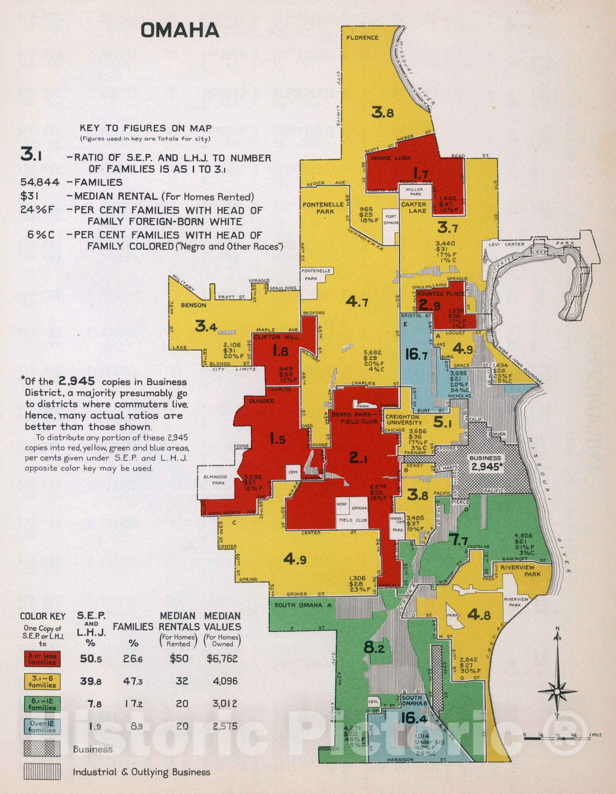 Historic Map : Omaha. 1932 - Vintage Wall Art