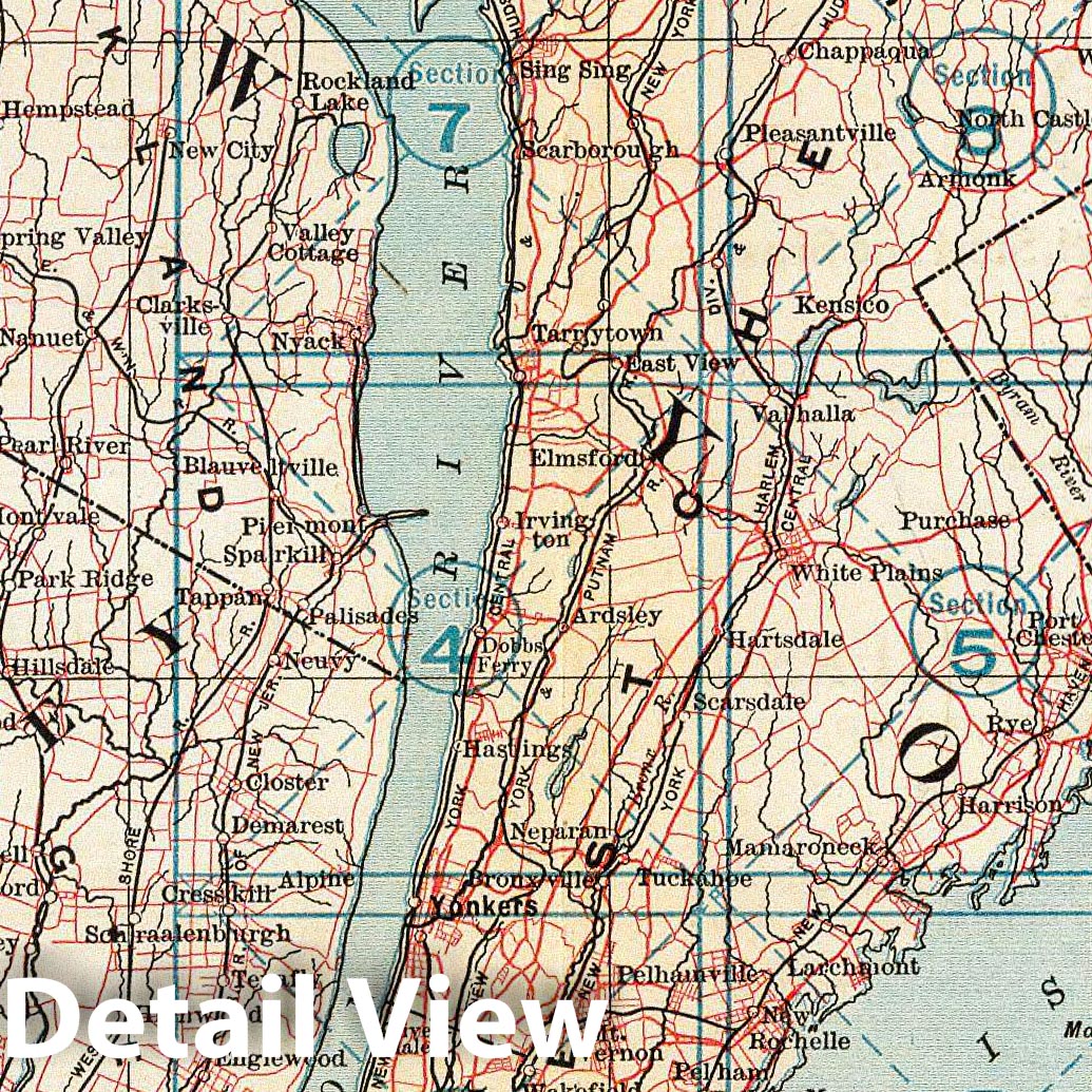 Westchester County, New York and Fairfield County, Connecticut - Road Map, 1895